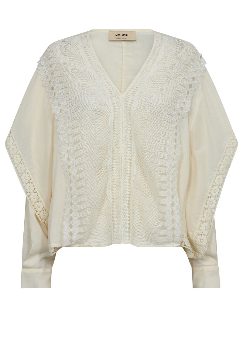 Mos Mosh 163820MW Fina Lace Blouse in Cream front view