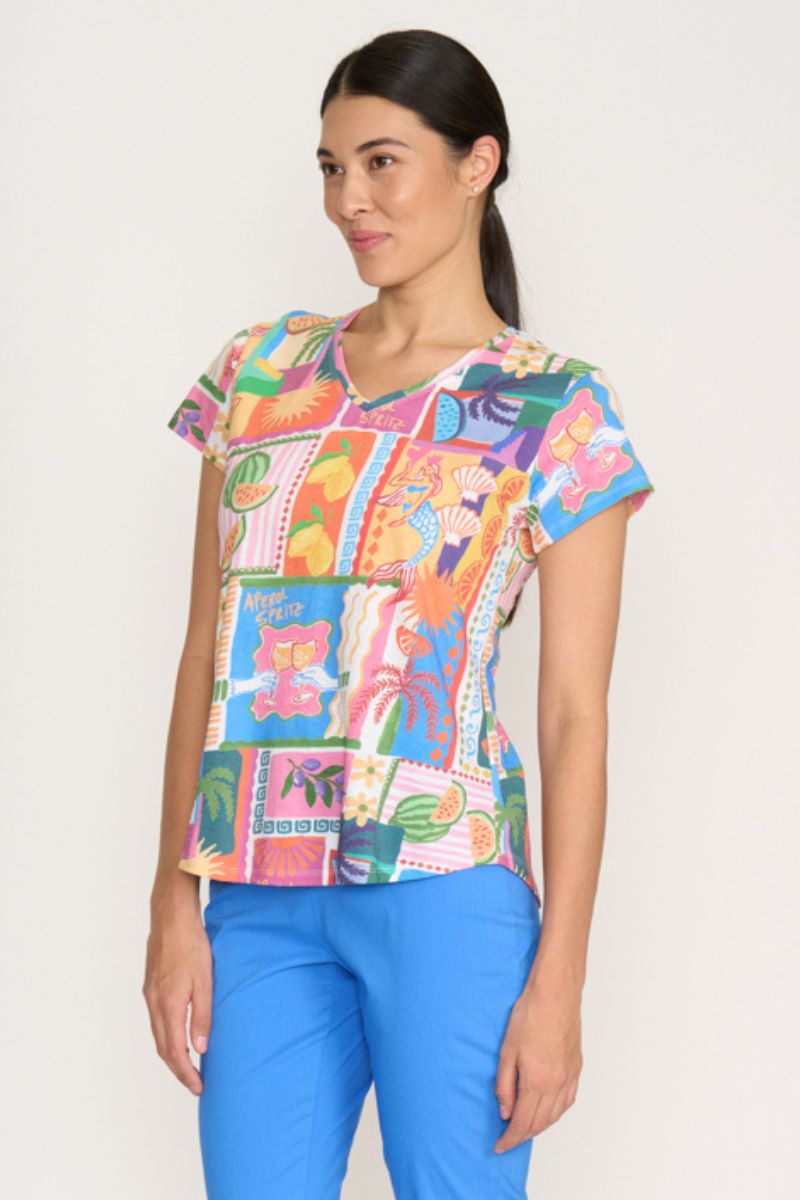 V's so fine tee in sundowner CFO7882 by Foil