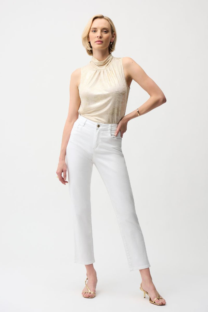 Gia Jeans The Classic Slim Fit Stretch in Featherweave by Joseph Ribkoff in White / 2