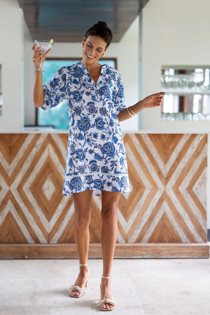 Rosa Shift Dress in Jardin Print by Humidity Lifestyle in XS / jardin_print