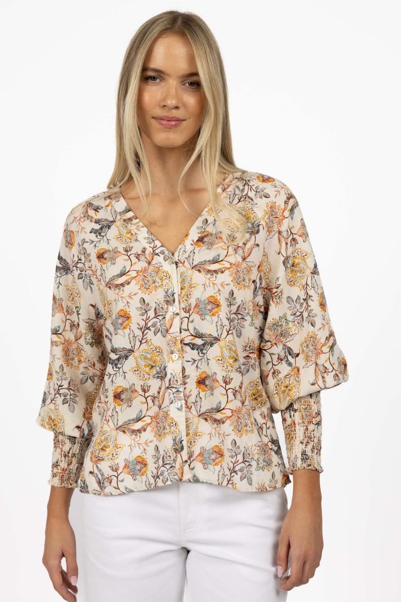 Frances Blouse HS25231 Kaffir print by Humidity