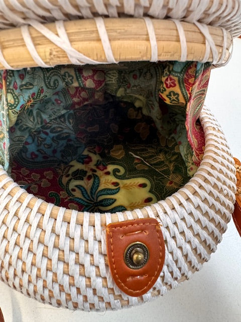 Round Rattan Handbag