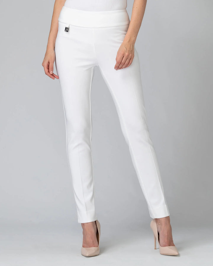 Woman wearing Joseph Ribkoff 144092 white pull on pant detail
