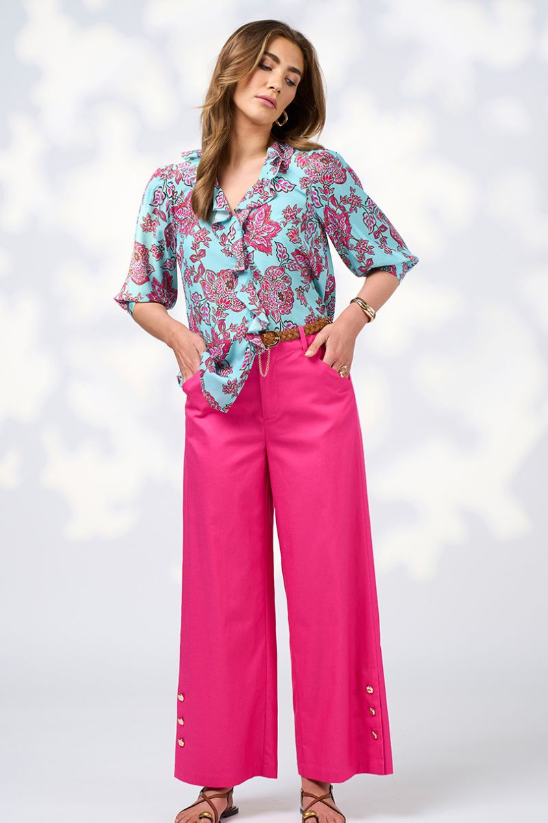 Indie Blouse in Tiffany Blue Multi by Loobies Story