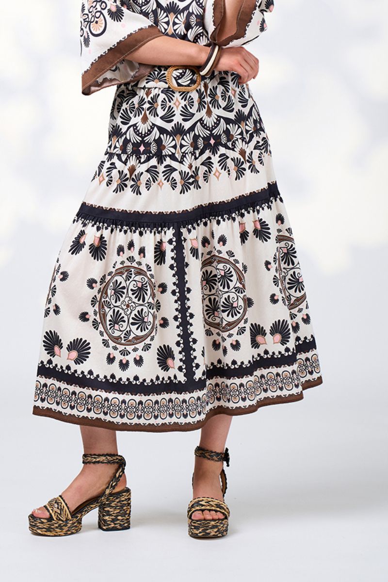 Zoe skirt by in ecru multi by Loobies Story