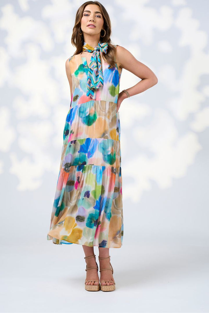 Loobie's Story Free Spirit Tie midi dress in Multi Colour by Loobies Story in 8 / Multicolor
