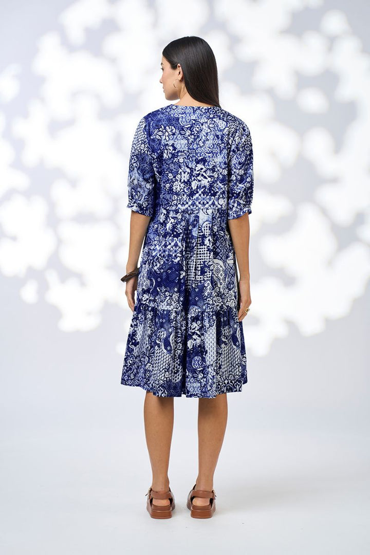 Loobie's Story Isla Dress in Multi by Loobies Story in cobalt / 8