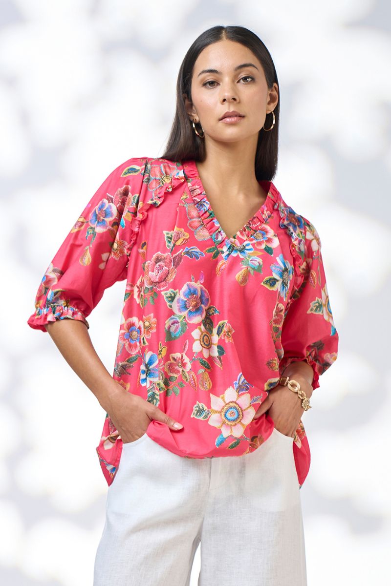 Zinnia Top in Rouge Multi by Loobies Story