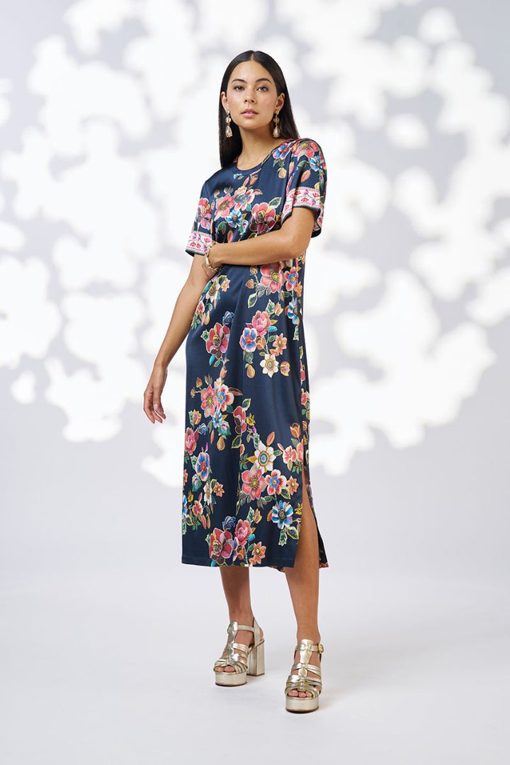 Loobie's Story Mystic Rose Dress in Multicolour by Loobies Story in Navy / 8