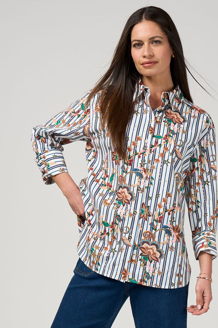 Loobie's Story Louis Shirt in White Multi by Loobie’s Story in White / 10