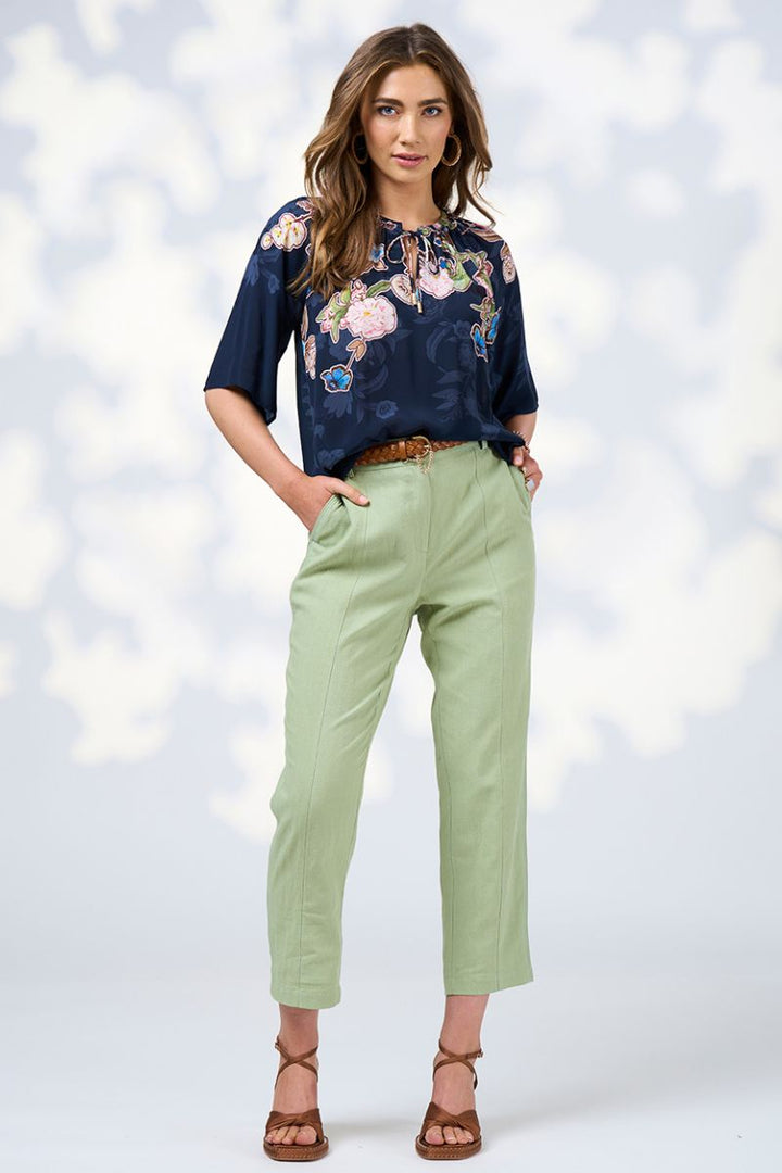 Loobie's Story Maeve Blouse In Indigo Multi by Loobies Story in Indigo / 8