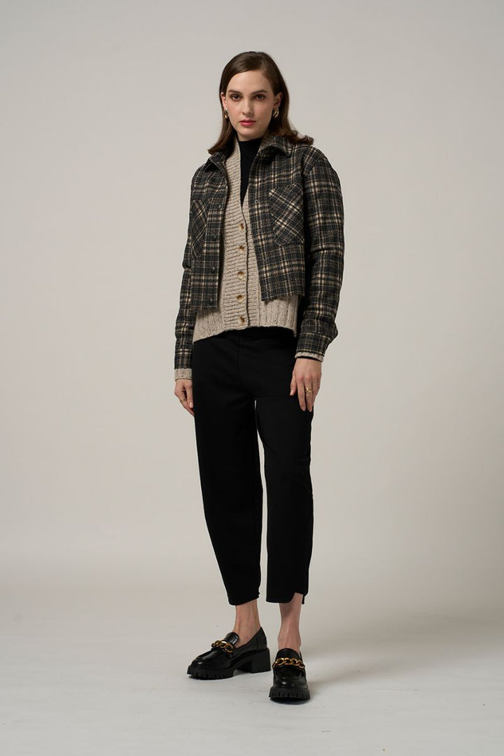 Plaidwork Jacket in Charcoal Check by Madly Sweetly