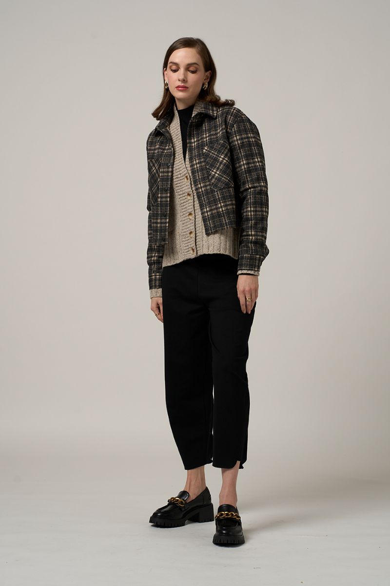 Plaidwork Jacket in Charcoal Check by Madly Sweetly