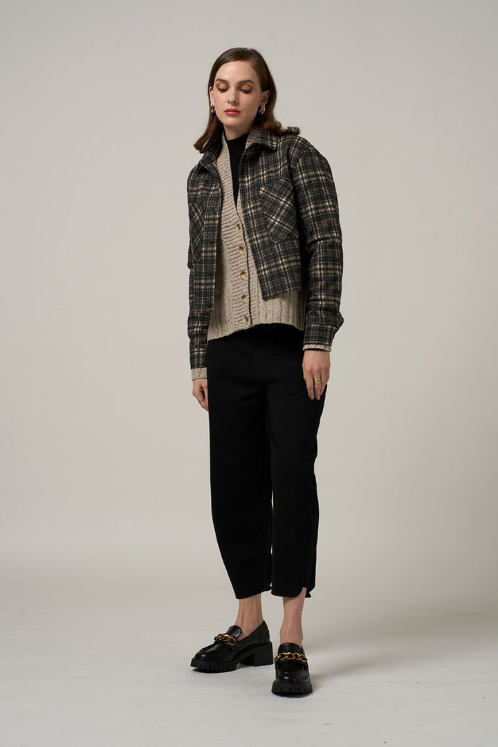 Plaidwork Jacket in Charcoal Check by Madly Sweetly