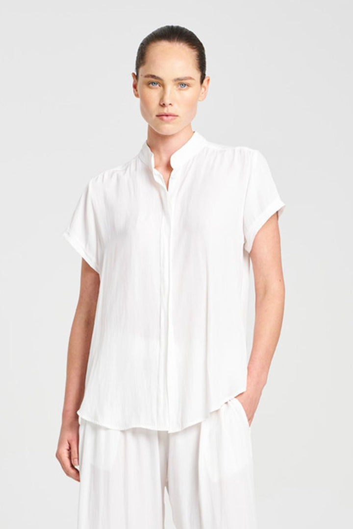 Soft Stand Shirt in White by Mela Purdie in 8