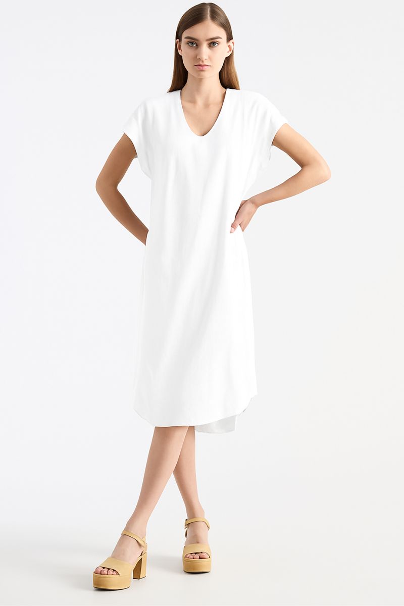 Slide Dress in White F67 3269 by MELA PURDIE