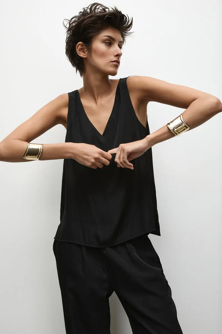 Mela Purdie Audrey Tank in Black F67 2703  - 