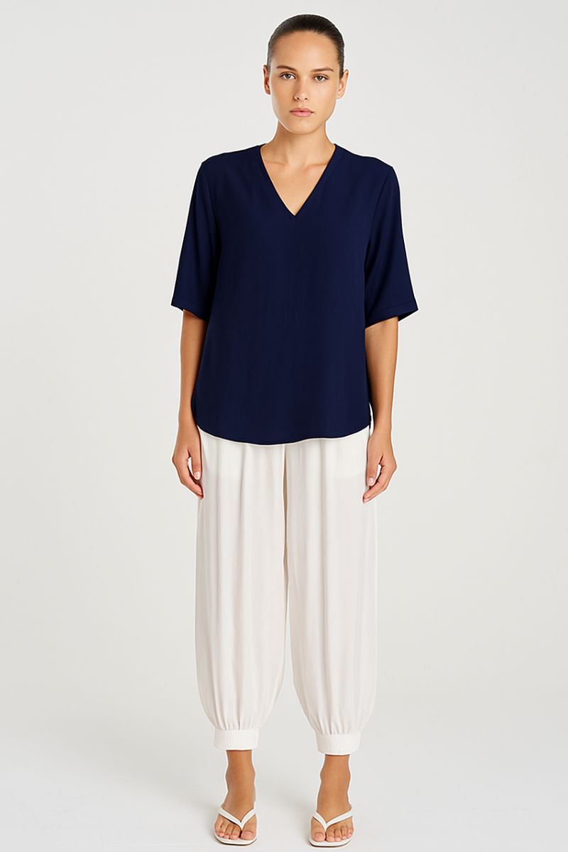 Swish Plaza Top in Navy by Mela Purdie