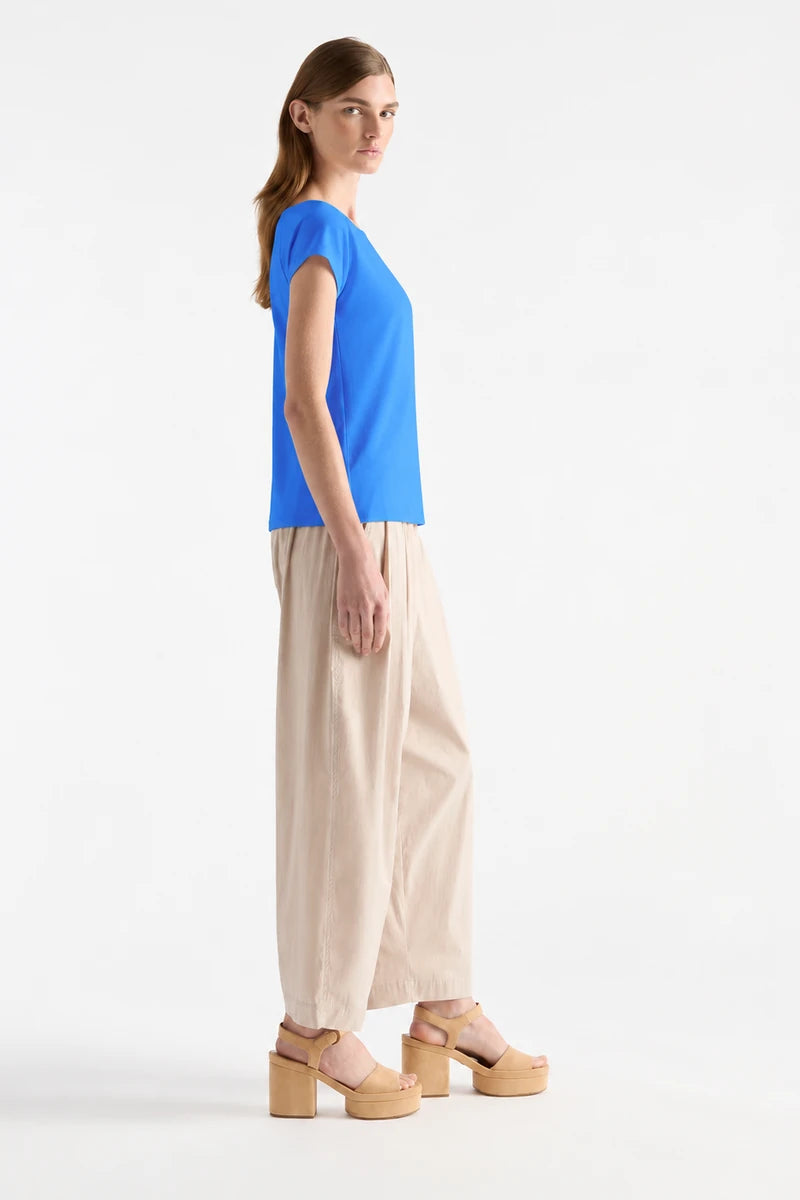 Mela Purdie Raglan Shell Miami F01 212, side view showing cap sleeves and straight hip-length hem.