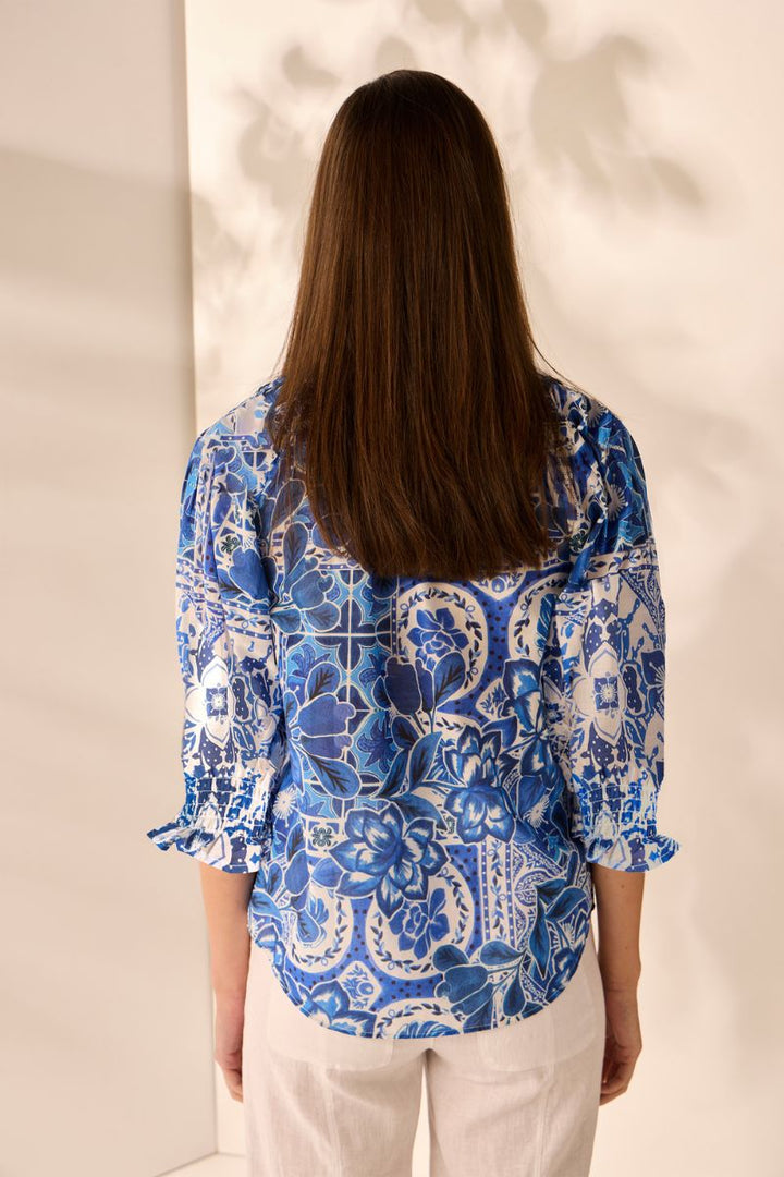 Lania The Label Porto Shirt NLA3820 in Porto Print by Lania the Label in Blue / 10