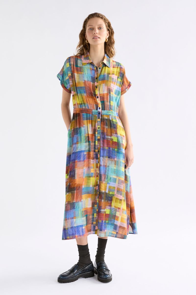 Nidra Shirt Dress in Elbrus Print by Elk the Label