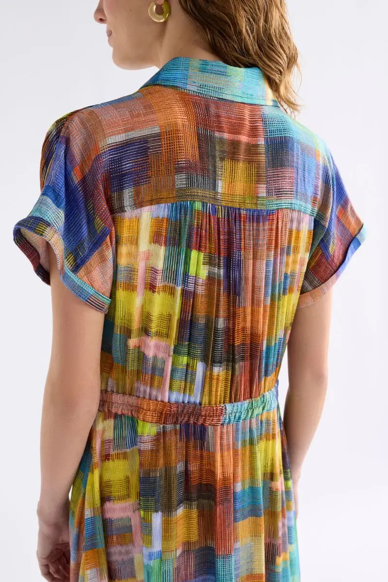 Woman wearing Elk the Label Nidra Shirt Dress A1424 back view