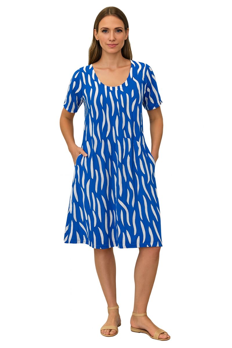 Cotton Summer Dress in Royal Tears Print by St Lori