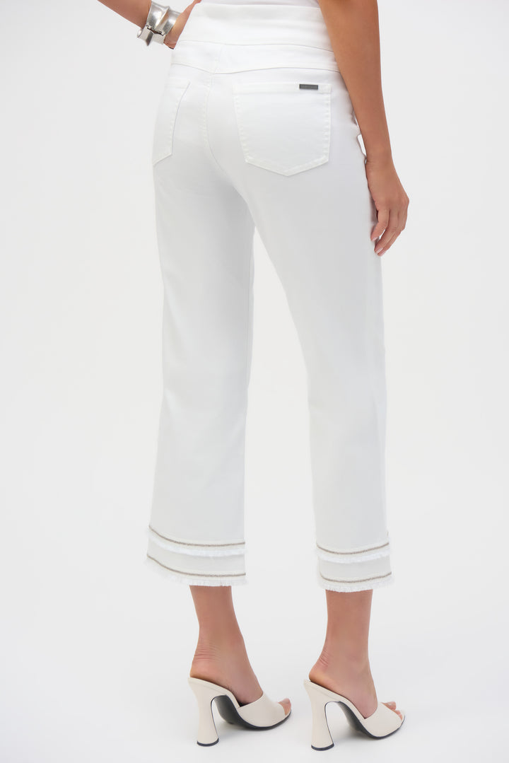 Stretch Straight Crop Pull-On Jeans with Beading 252913 by Joseph Ribkoff back
