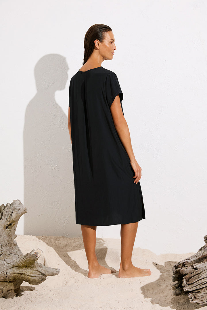 Transit T Dress F67 3203 in Black, White & Navy by Mela Purdie