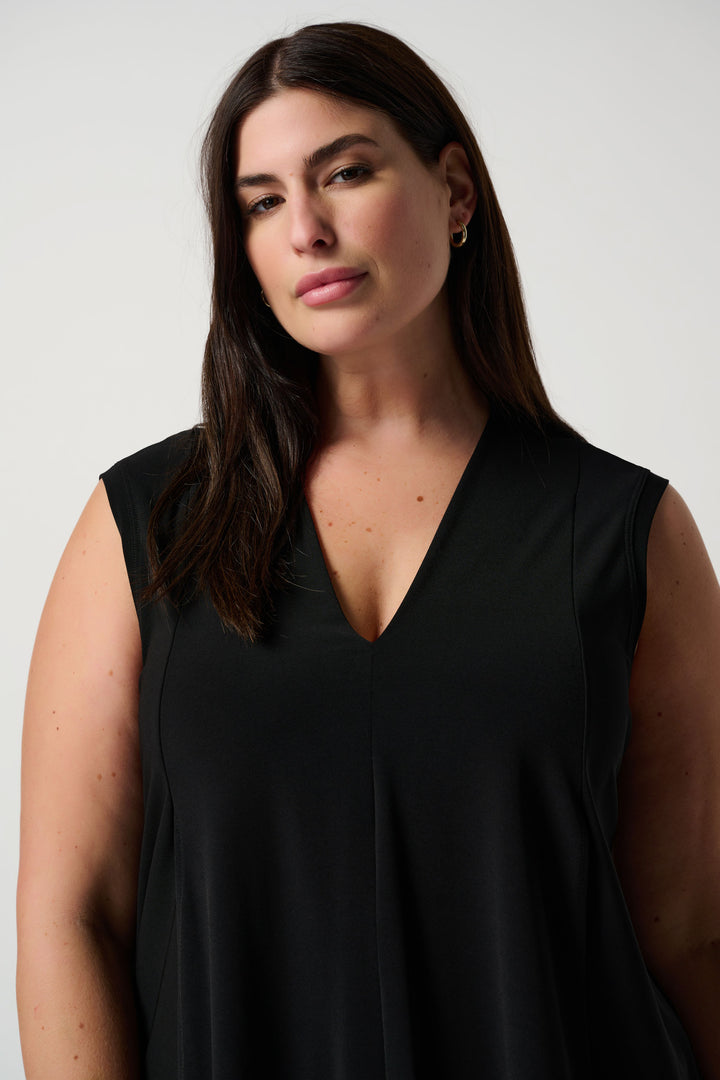 V-Neck Sleeveless Tunic In Black 161060 by Joseph Ribkoff PLUS SIZE