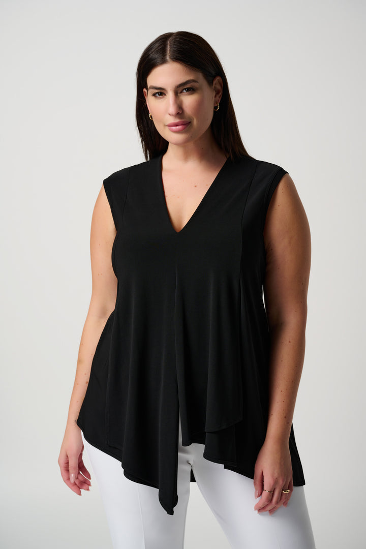 V-Neck Sleeveless Tunic In Black 161060 by Joseph Ribkoff PLUS SIZE