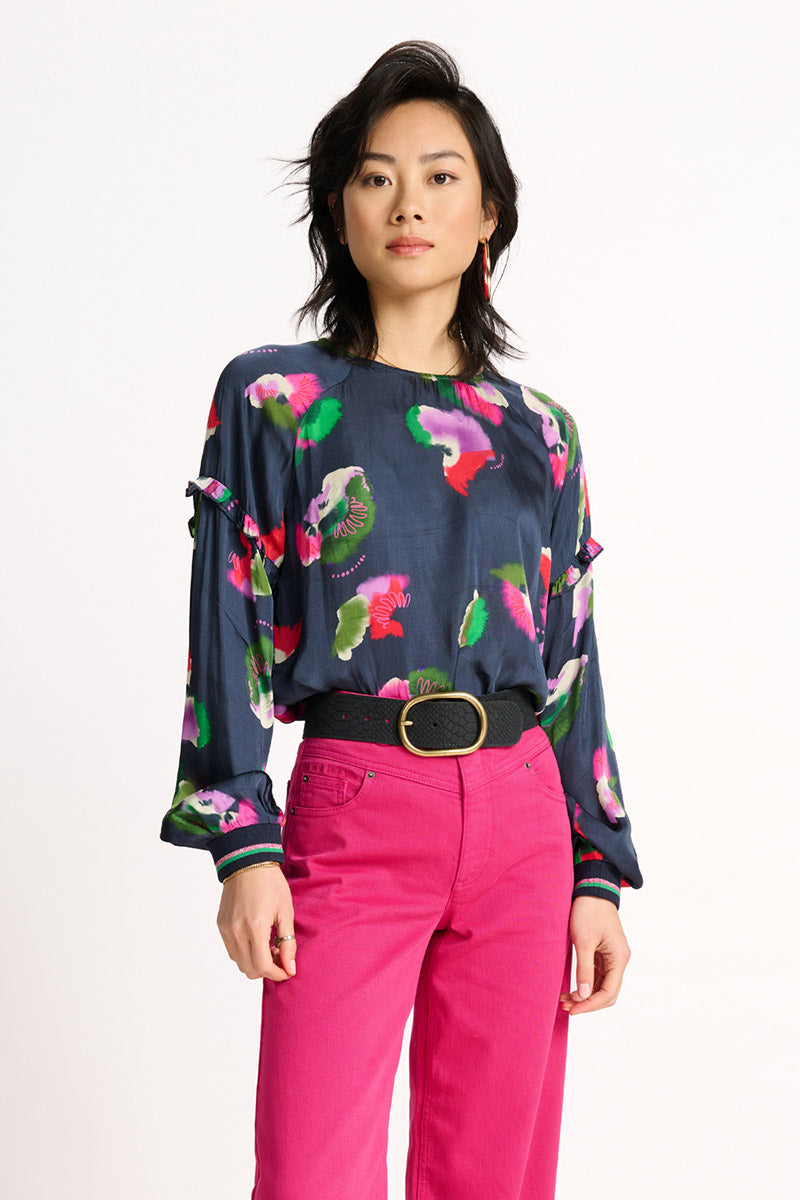 Violets Print Blouse SP7396 by POM Amsterdam