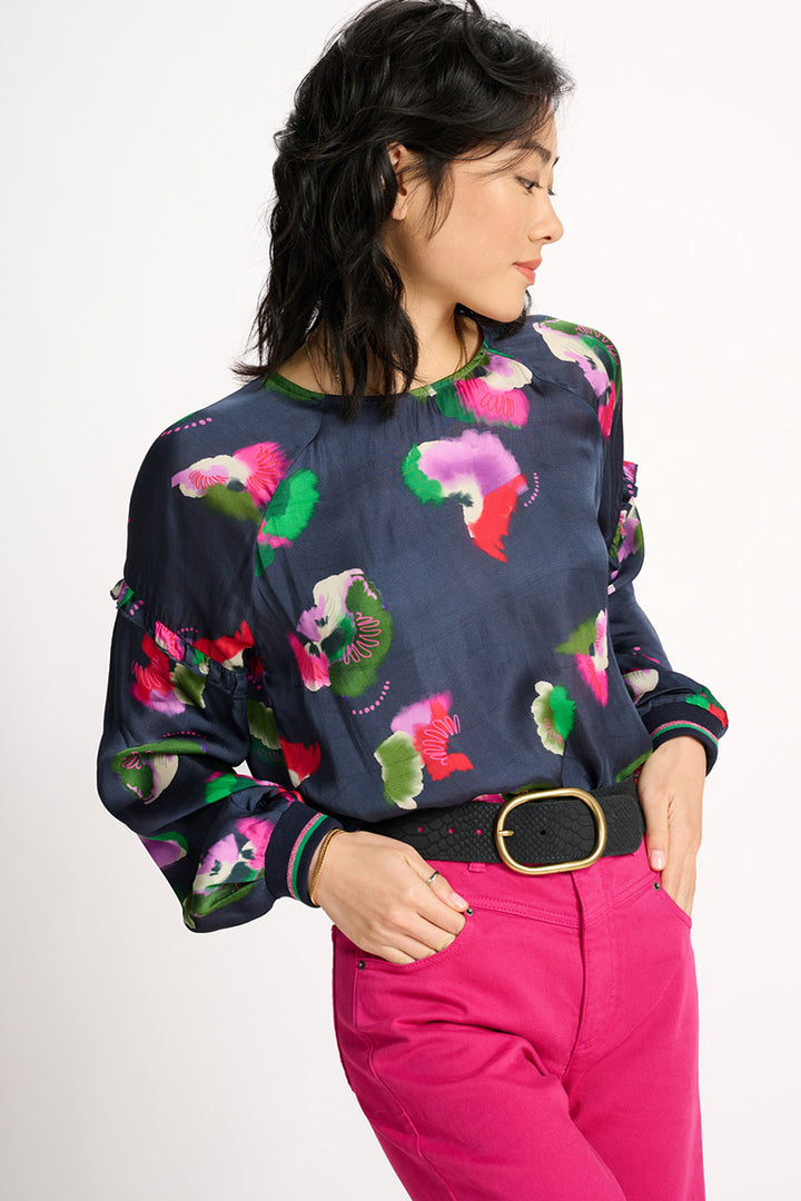 Violets Print Blouse SP7396 by POM Amsterdam