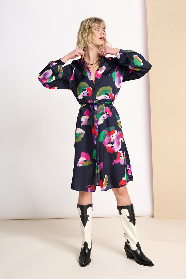 Violets Print Shirt Dress SP7424 by POM Amsterdam