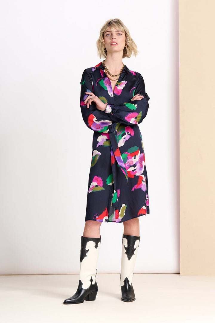 Violets Print Shirt Dress SP7424 by POM Amsterdam