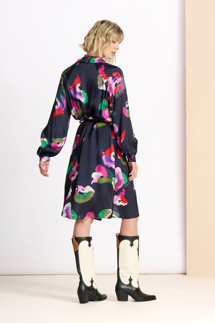 Violets Print Shirt Dress SP7424 by POM Amsterdam