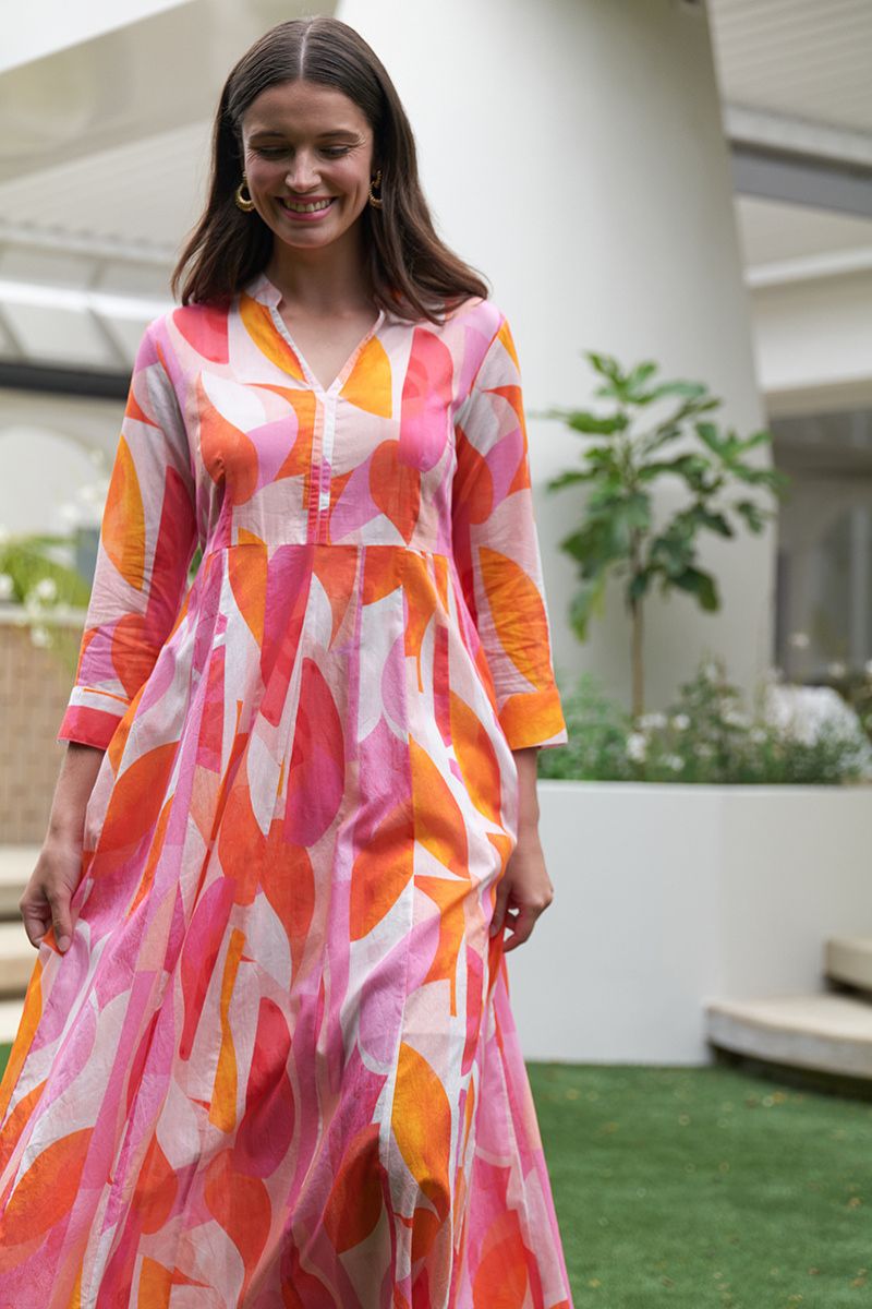 Cruisin Dress in Feeling Peachy Print CFO8286 by Foil