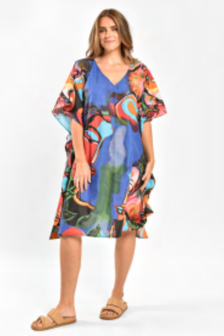 Picasso Kaftan in red blue 3377 by Saint Lori