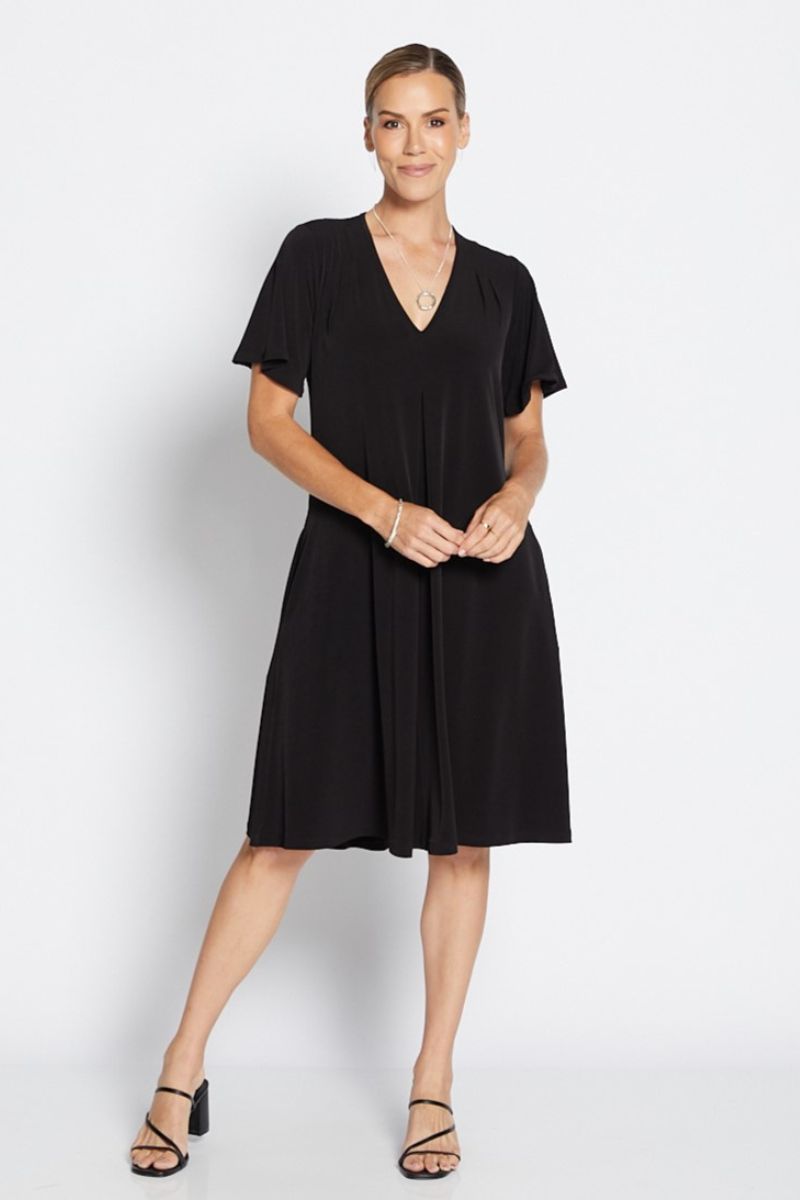 Dane Short Sleeve v neck dress in ink by Philosophy