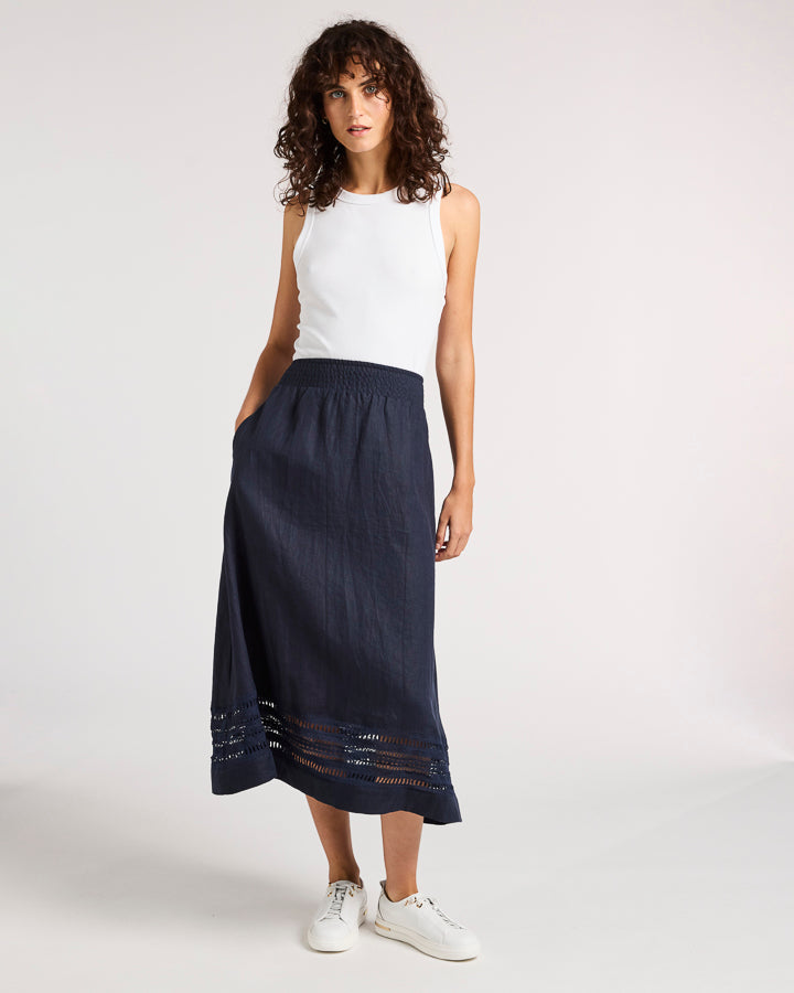 Daisy Skirt in Navy YT25S9556 by Yarra Trail