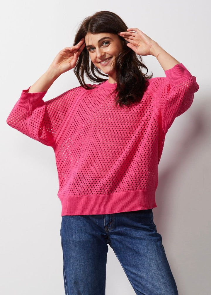 Zaket & Plover holey top in hot pink