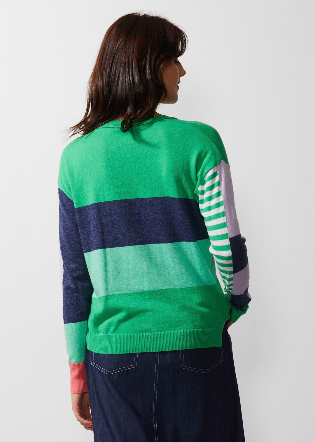 Diagonal Stripe Jumper ZP6615 in Frog by Zaket & Plover