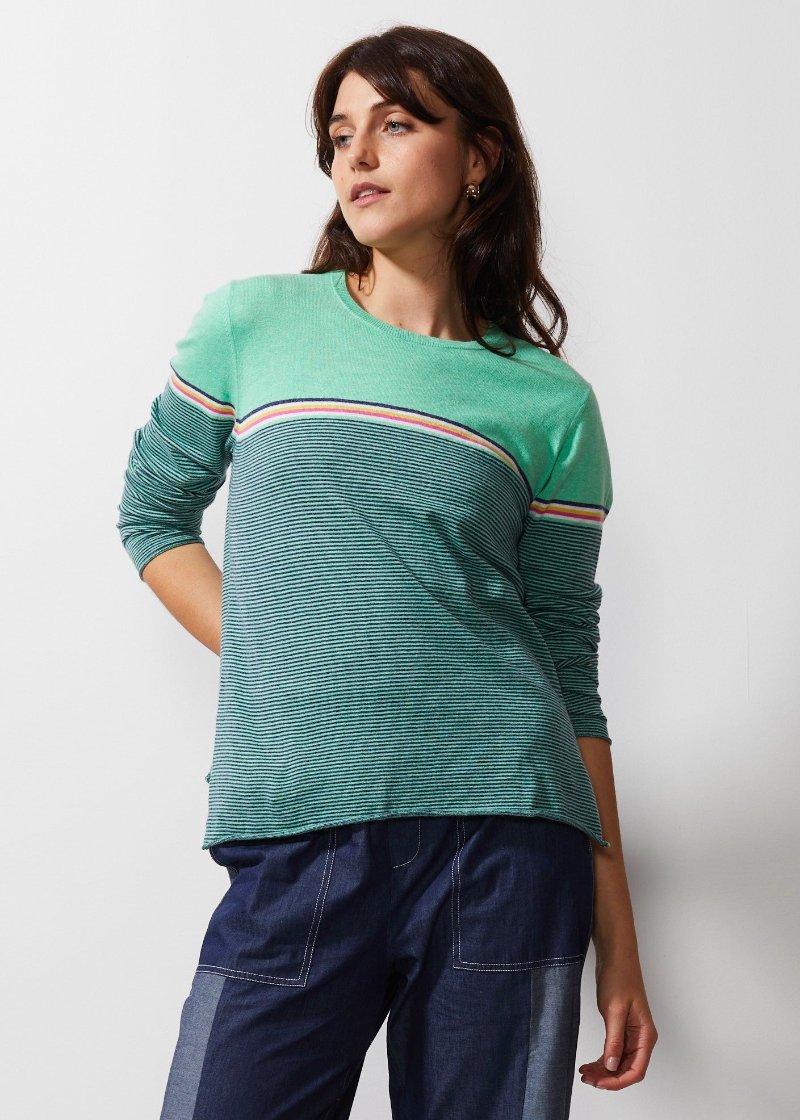 Zaket & Plover striped jumper in mint ZP6618