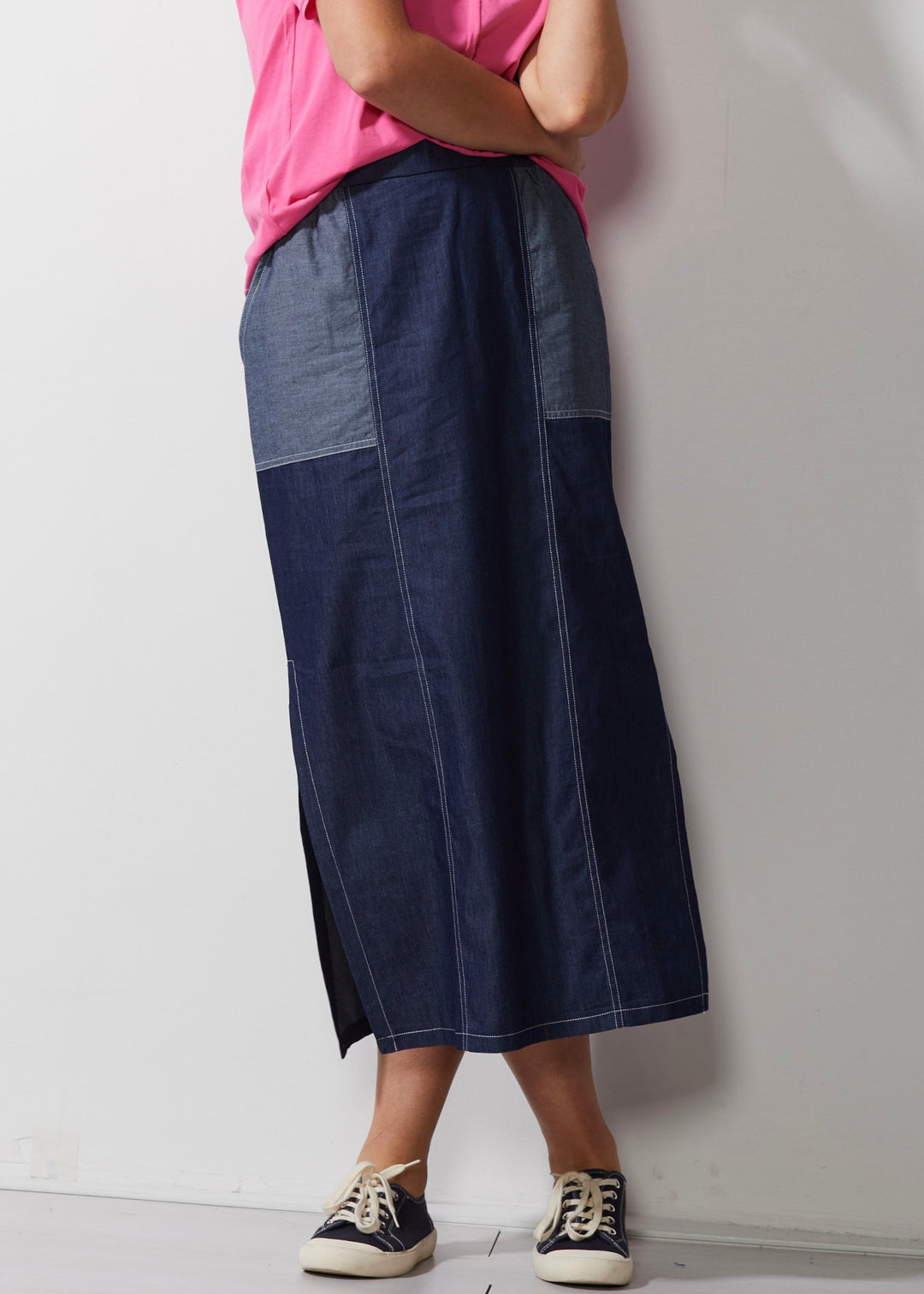 Denim Skirt ZP6631 in Denim by Zaket & Plover