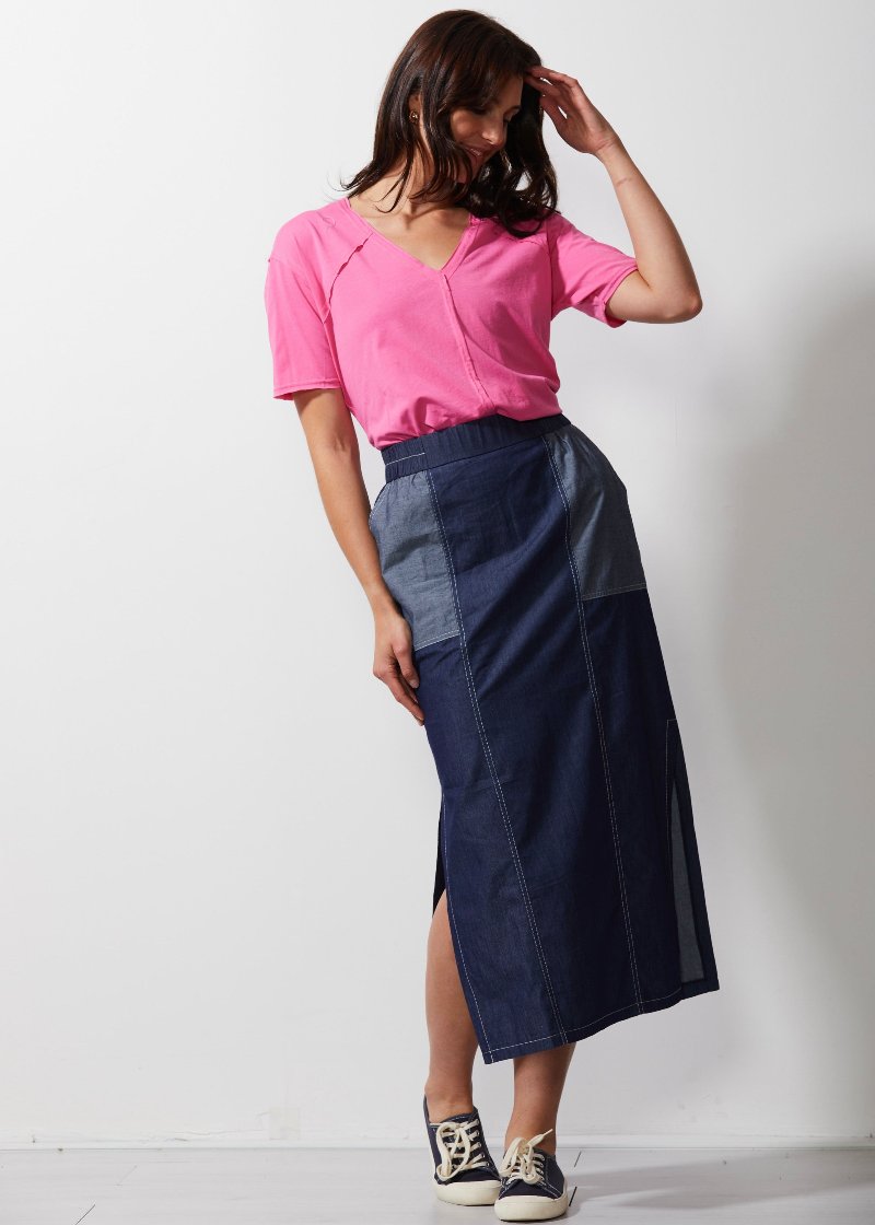 Zaket & Plover two tone denim skirt ZP6631