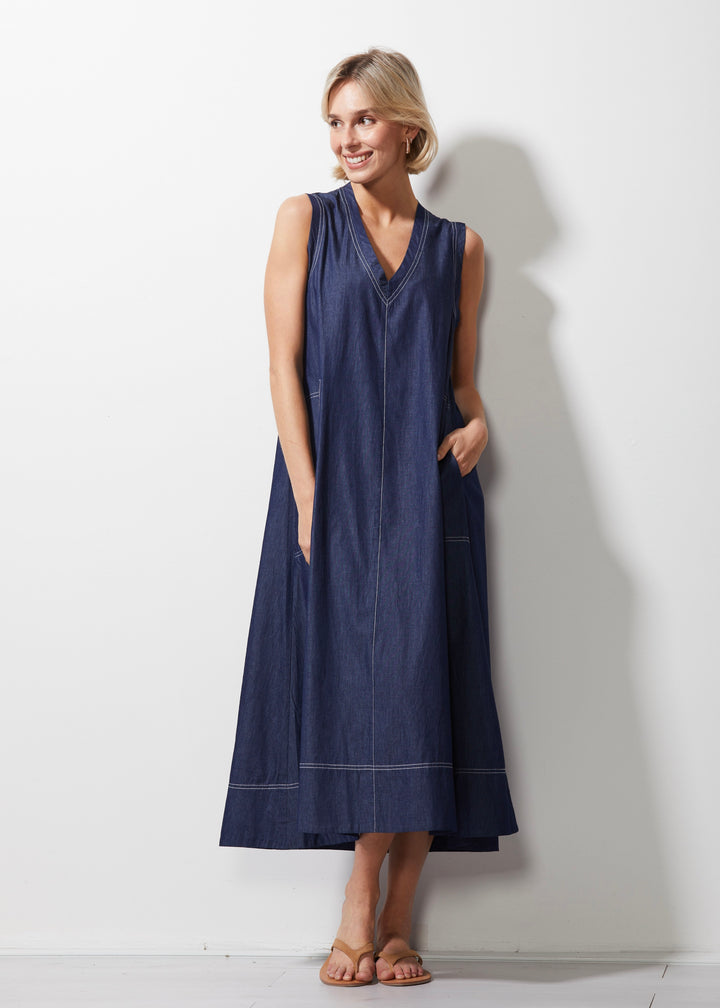 Denim Dress ZP6633 in Denim by Zaket & Plover