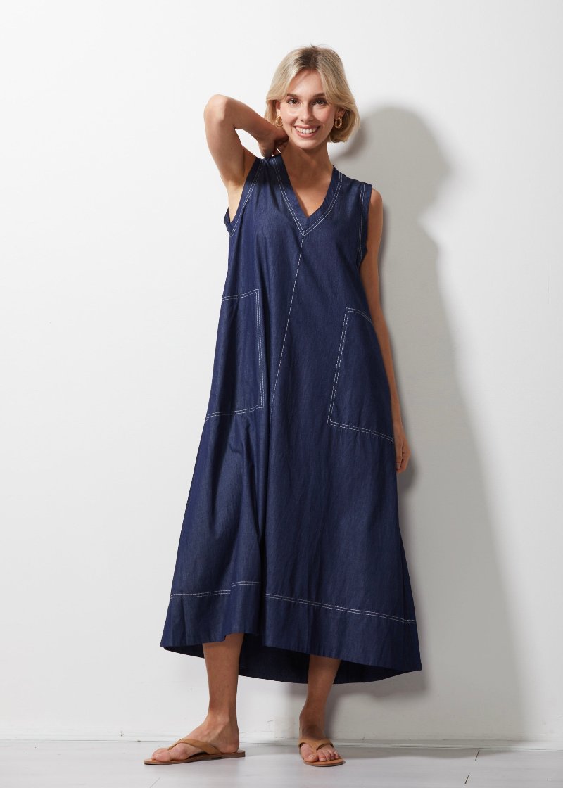 Zaket & Plover denim sleeveless dress ZP6633 