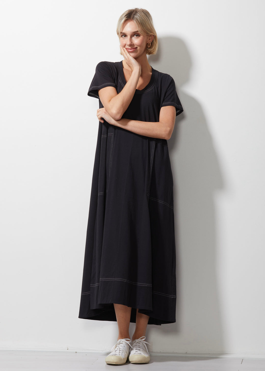 T-Shirt Dress ZP6645 in Black by Zaket & Plover