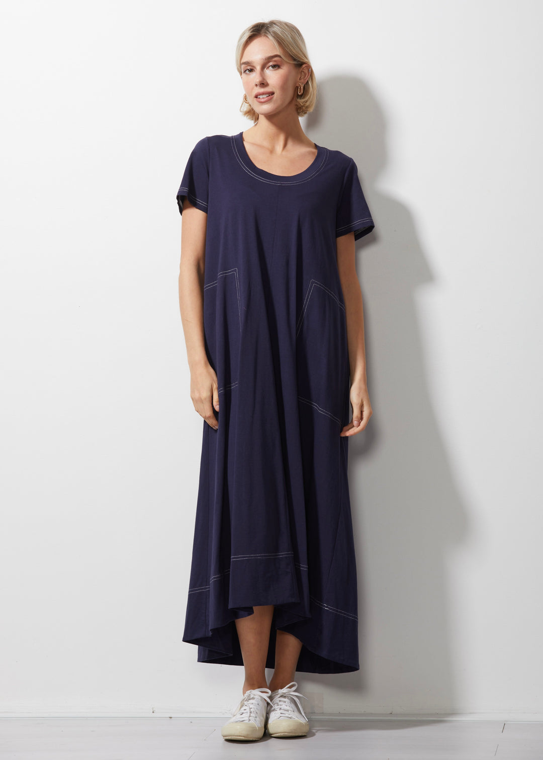 T-Shirt Dress ZP6645 in Navy by Zaket & Plover