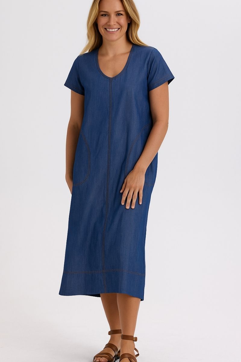 Denim Dress ZP7747 by Zaket & Plover